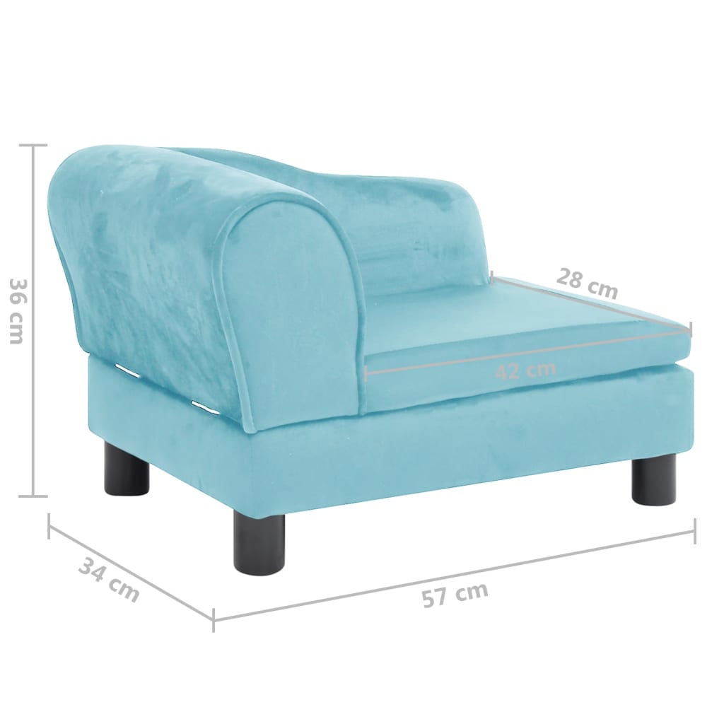 Berkfield Dog Sofa Turquoise 57x34x36 cm Plush