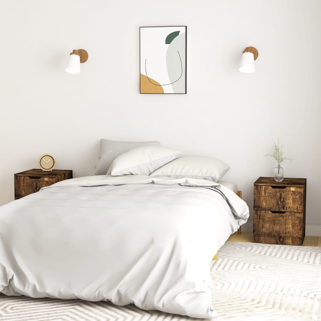 Berkfield Bedside Cabinets 2 pcs Smoked Oak 40x40x50 cm Engineered Wood