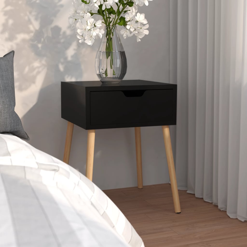 Berkfield Bedside Cabinet Black 40x40x56 cm Engineered Wood