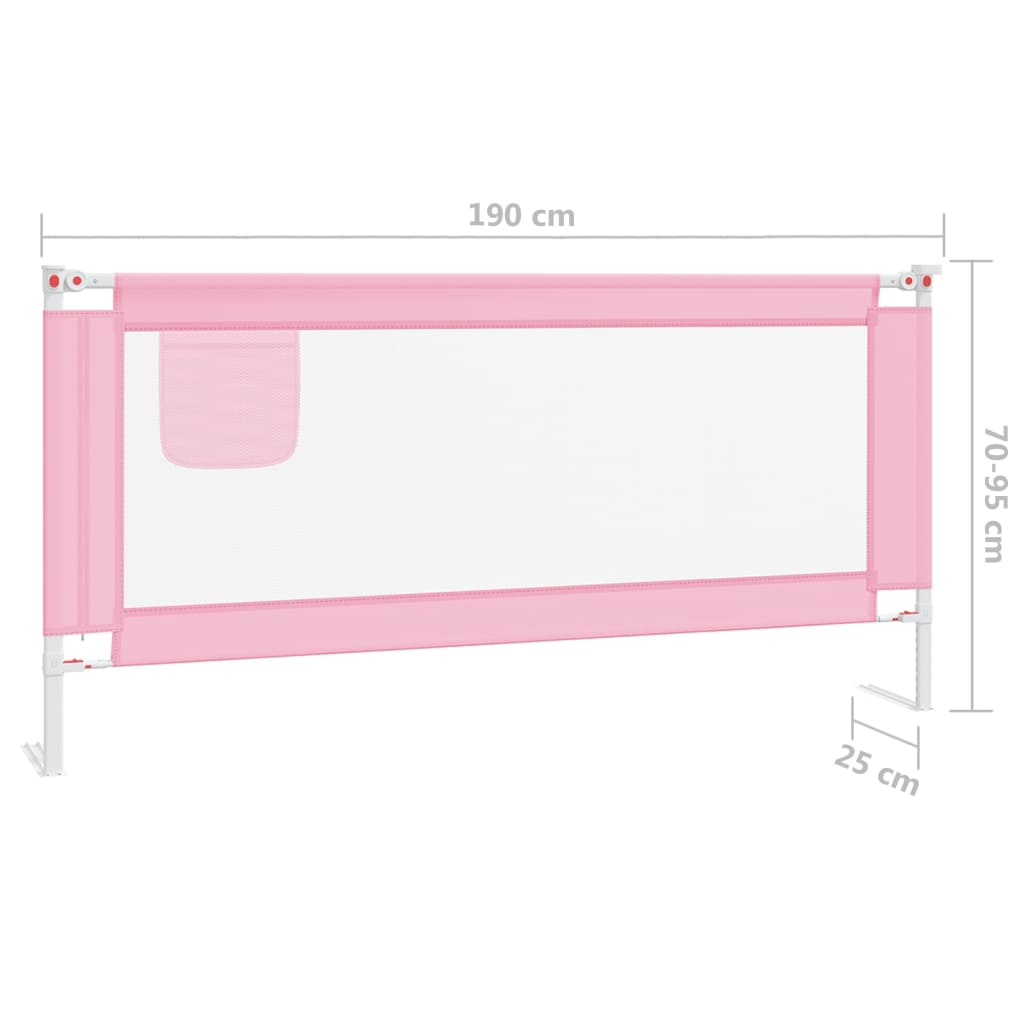 Berkfield Toddler Safety Bed Rail Pink 190x25 cm Fabric