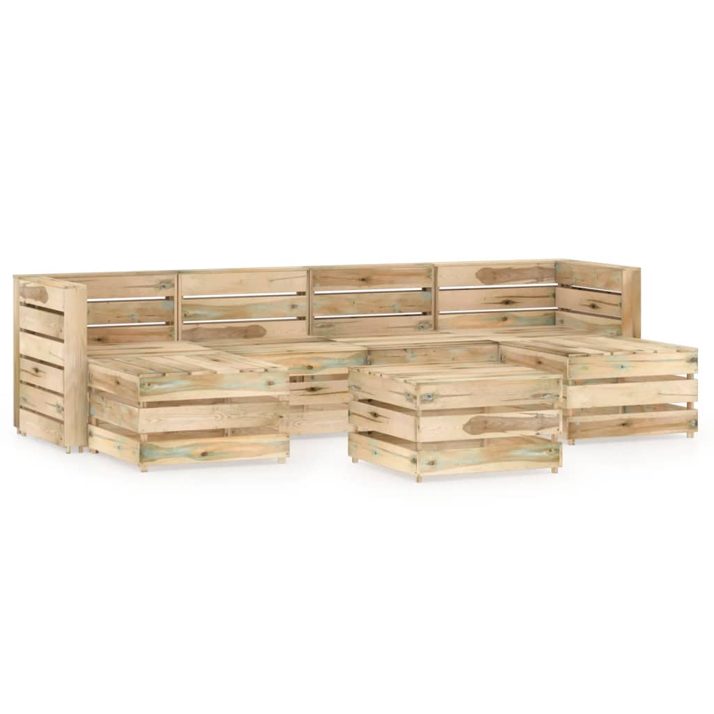 Berkfield 7 Piece Garden Lounge Set Green Impregnated Pinewood