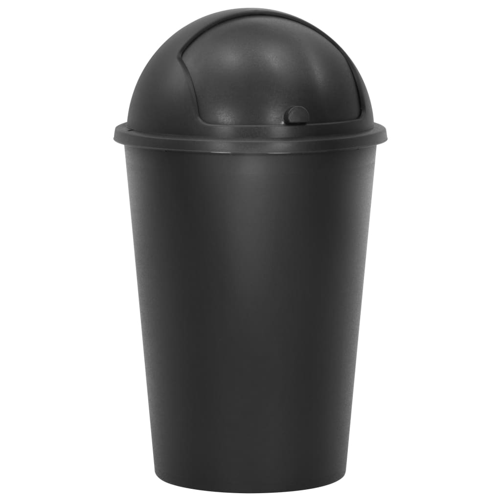 Berkfield Single Bin Trash Can Black 50 L