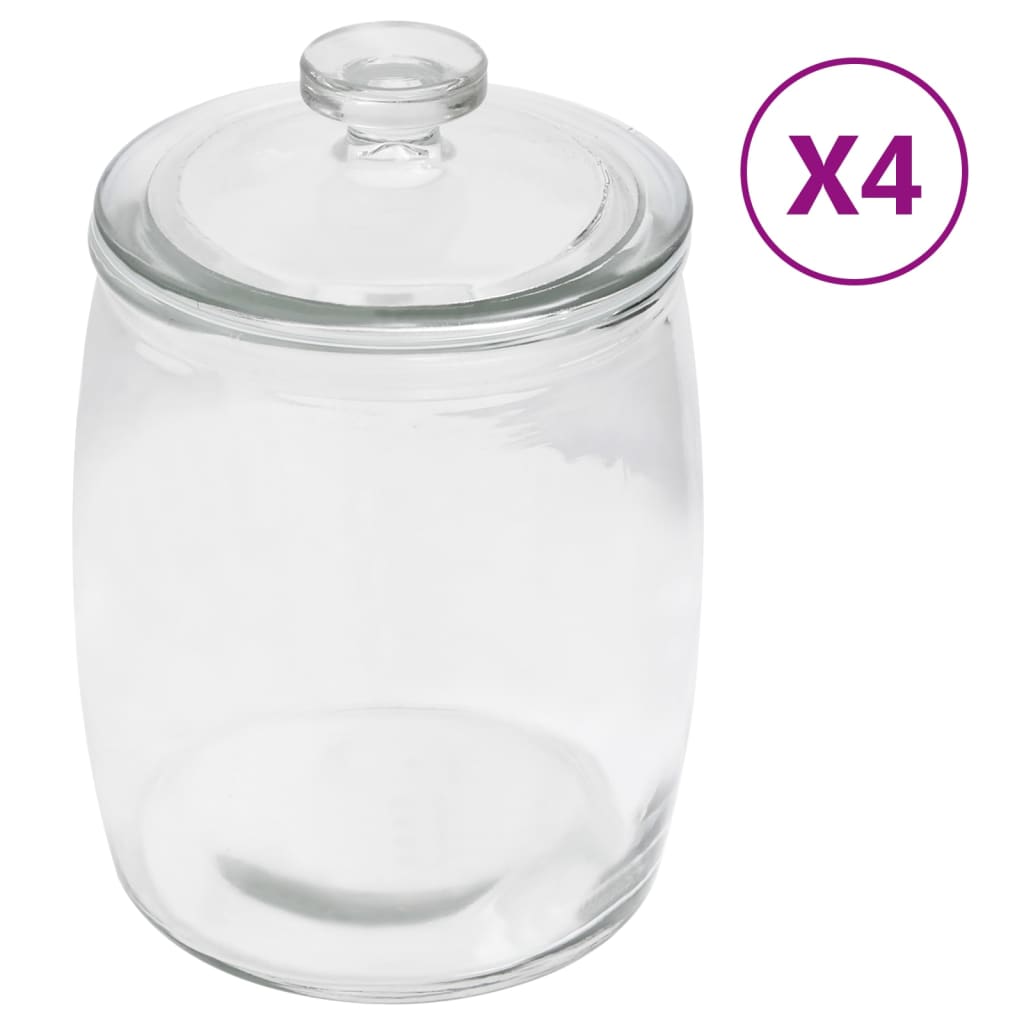 Berkfield Storage Glass Jars with Lid 4 pcs 2000 ml