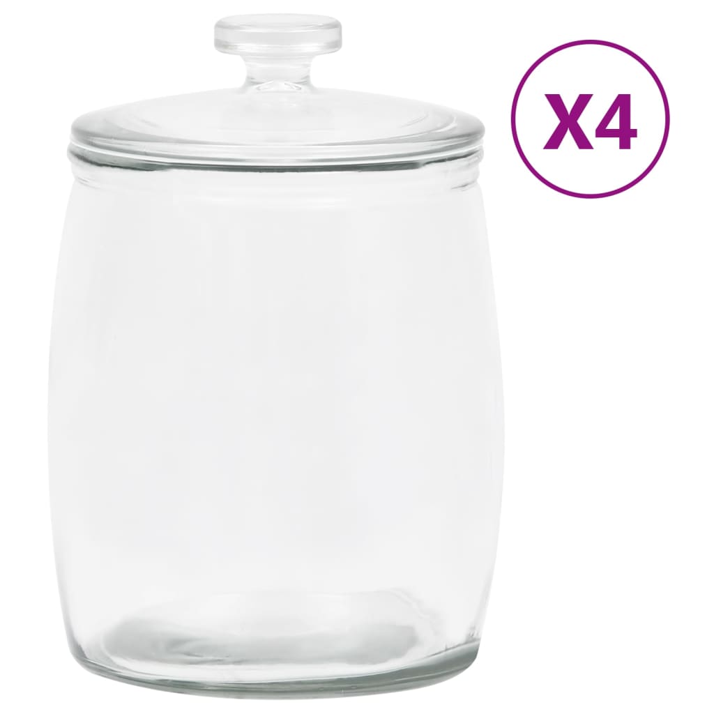 Berkfield Storage Glass Jars with Lid 4 pcs 8000 ml
