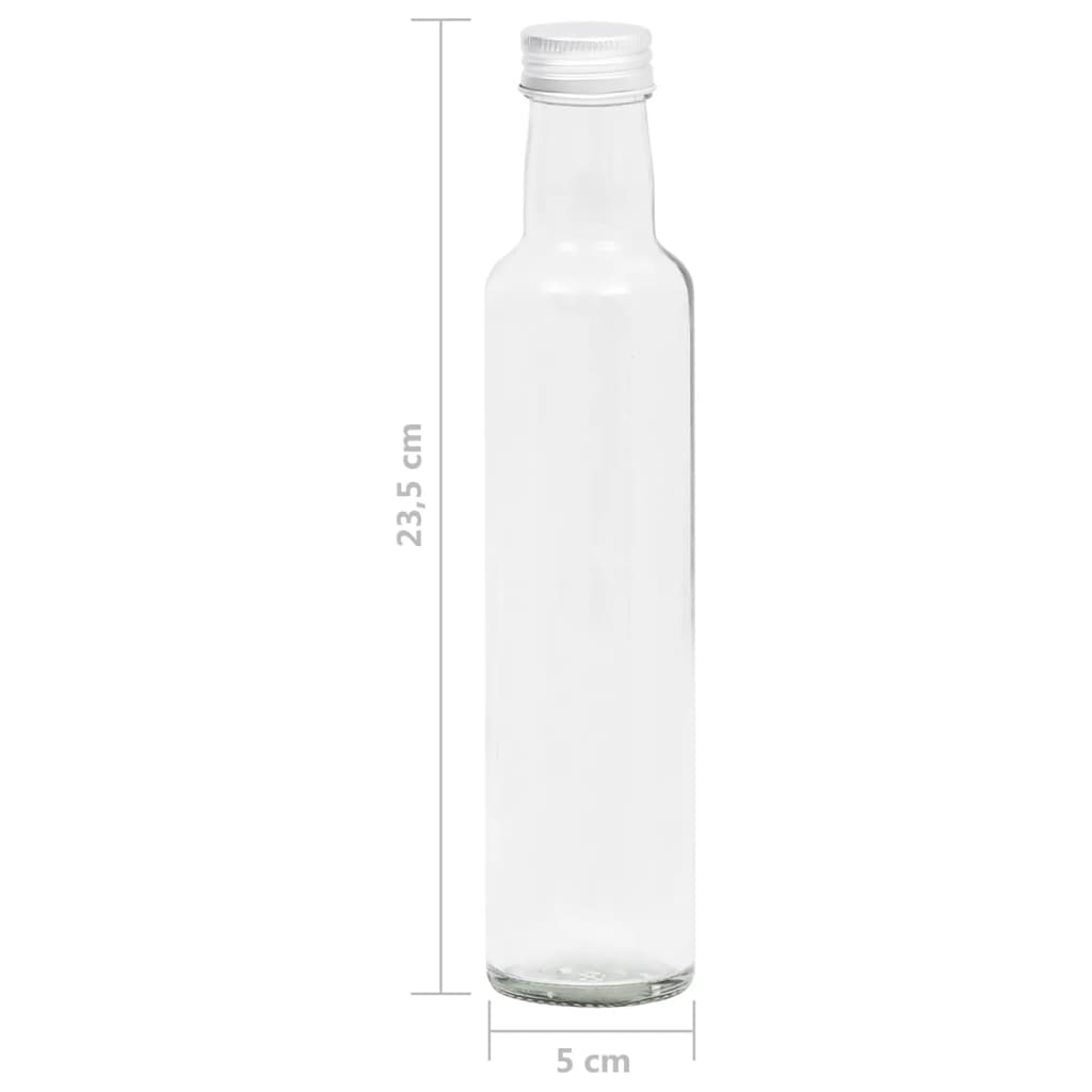 Berkfield Small Glass Bottles 260 ml with Screw Cap 20 pcs
