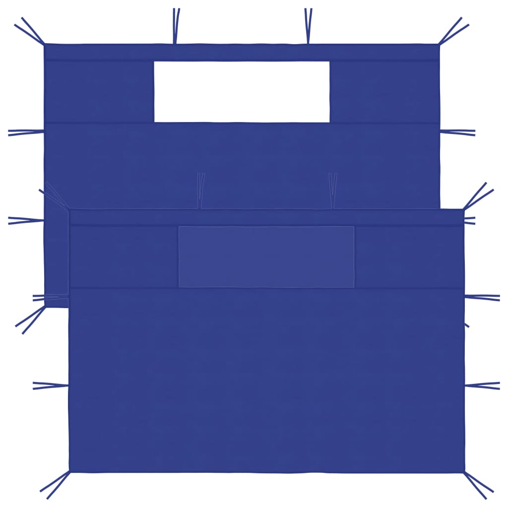 Berkfield Gazebo Sidewalls with Windows 2 pcs Blue