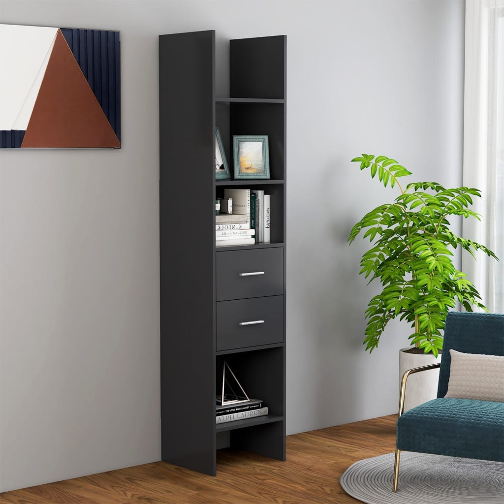 Berkfield Book Cabinet Grey 40x35x180 cm Engineered Wood