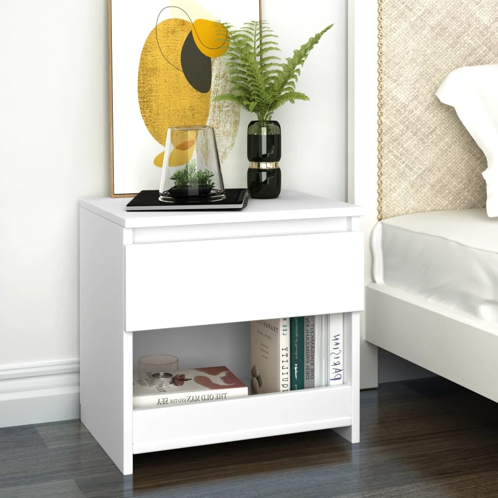 Berkfield Bedside Cabinet White 40x30x39 cm Engineered Wood
