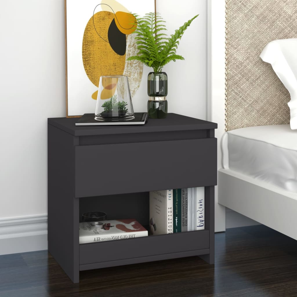 Berkfield Bedside Cabinets 2 pcs Grey 40x30x39 cm Engineered Wood
