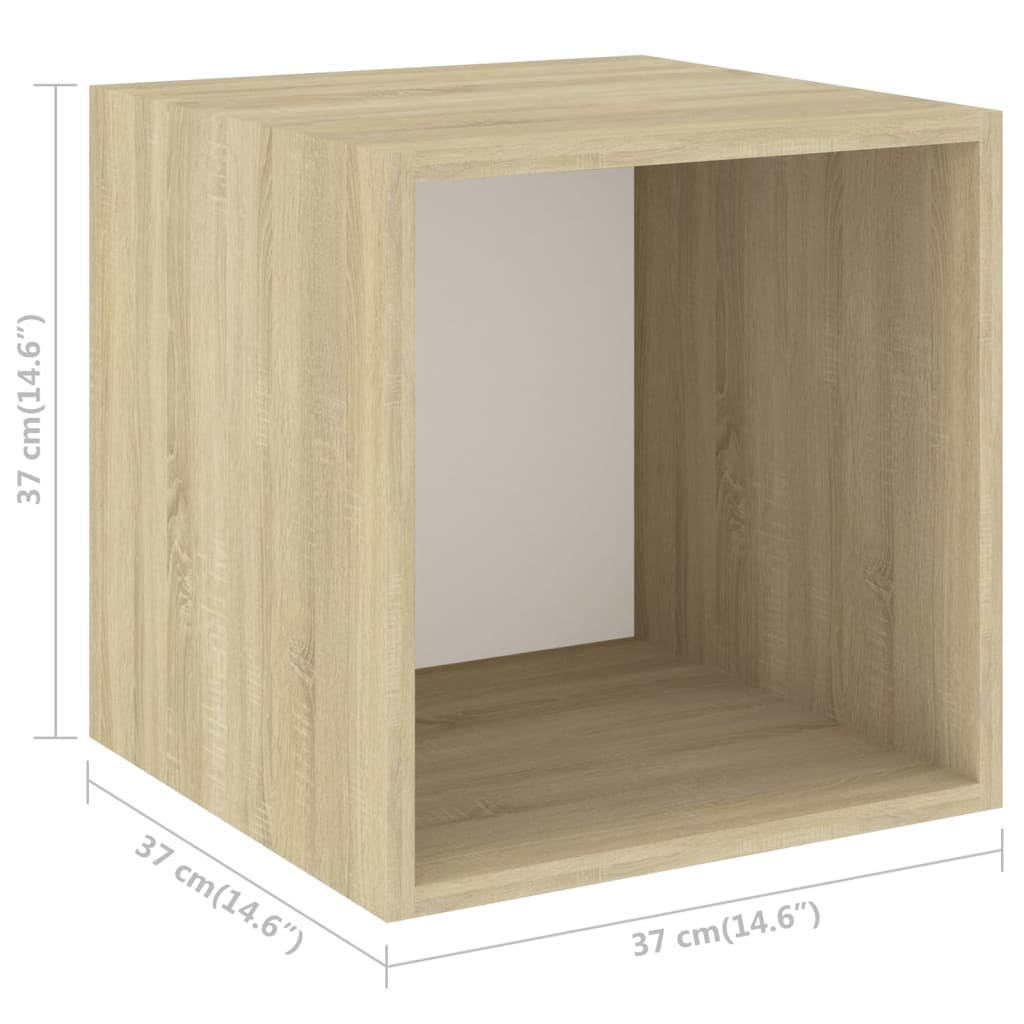 Berkfield Wall Cabinet White and Sonoma Oak 37x37x37 cm Engineered Wood
