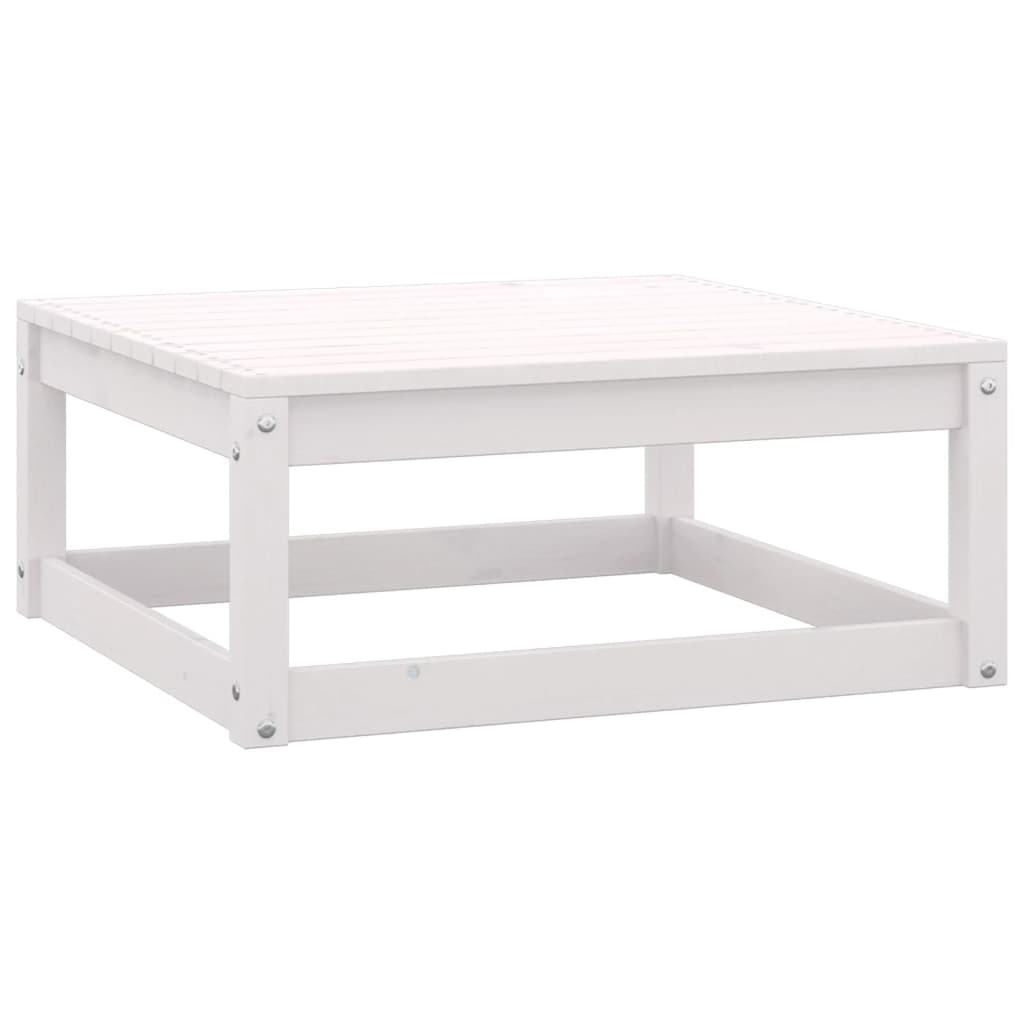 Berkfield Garden Footstool 70x70x30 cm White Solid Wood Pine