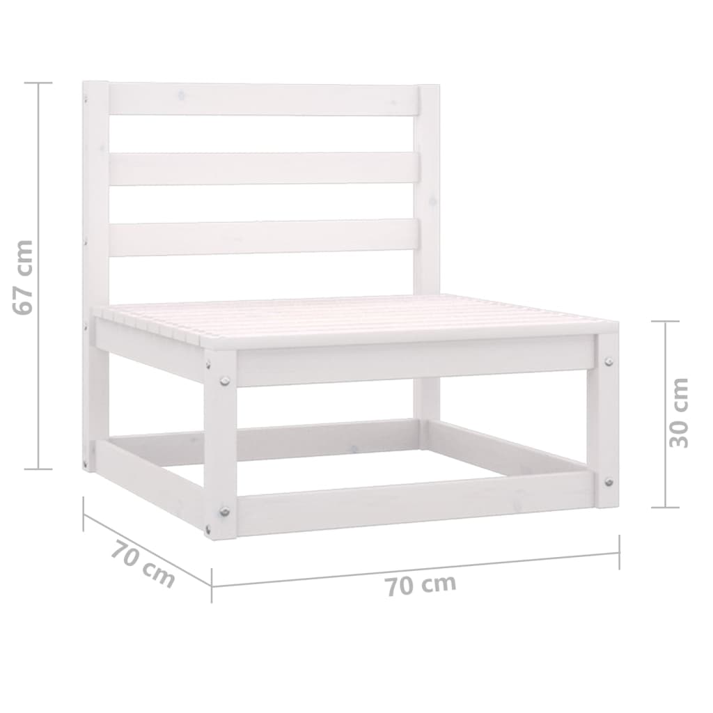 Berkfield 2 Piece Garden Lounge Set White Solid Pinewood