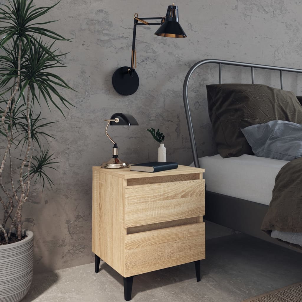 Berkfield Bed Cabinets 2 pcs Sonoma Oak 40x35x50 cm Engineered Wood