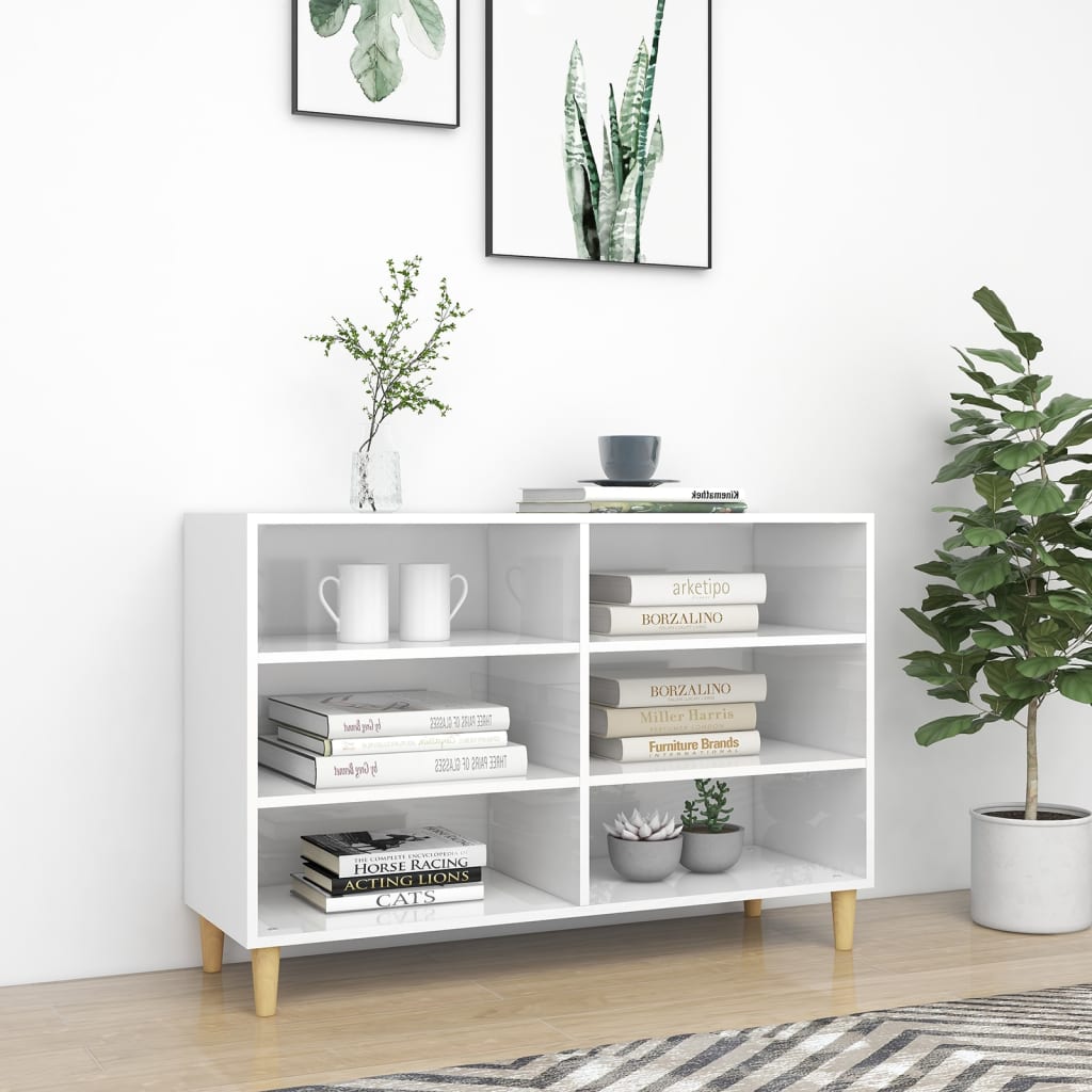 Berkfield Sideboard High Gloss White 103.5x35x70 cm Engineered Wood