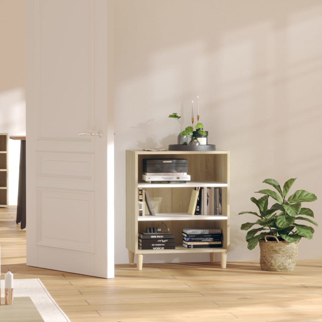 Berkfield Sideboard White and Sonoma Oak 57x35x70 cm Engineered Wood