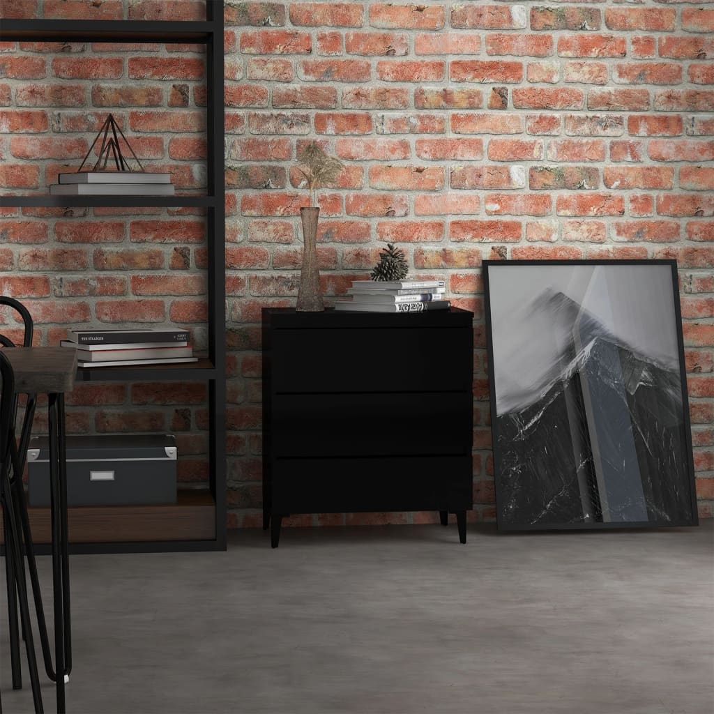 Berkfield Sideboard High Gloss Black 60x35x69 cm Engineered Wood