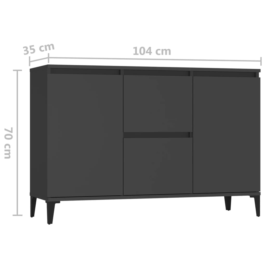 Berkfield Sideboard Grey 104x35x70 cm Engineered Wood