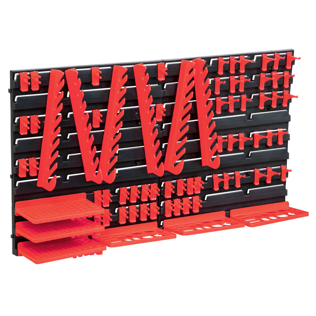 Berkfield 71 Piece Storage Kit with Wall Panels Red and Black