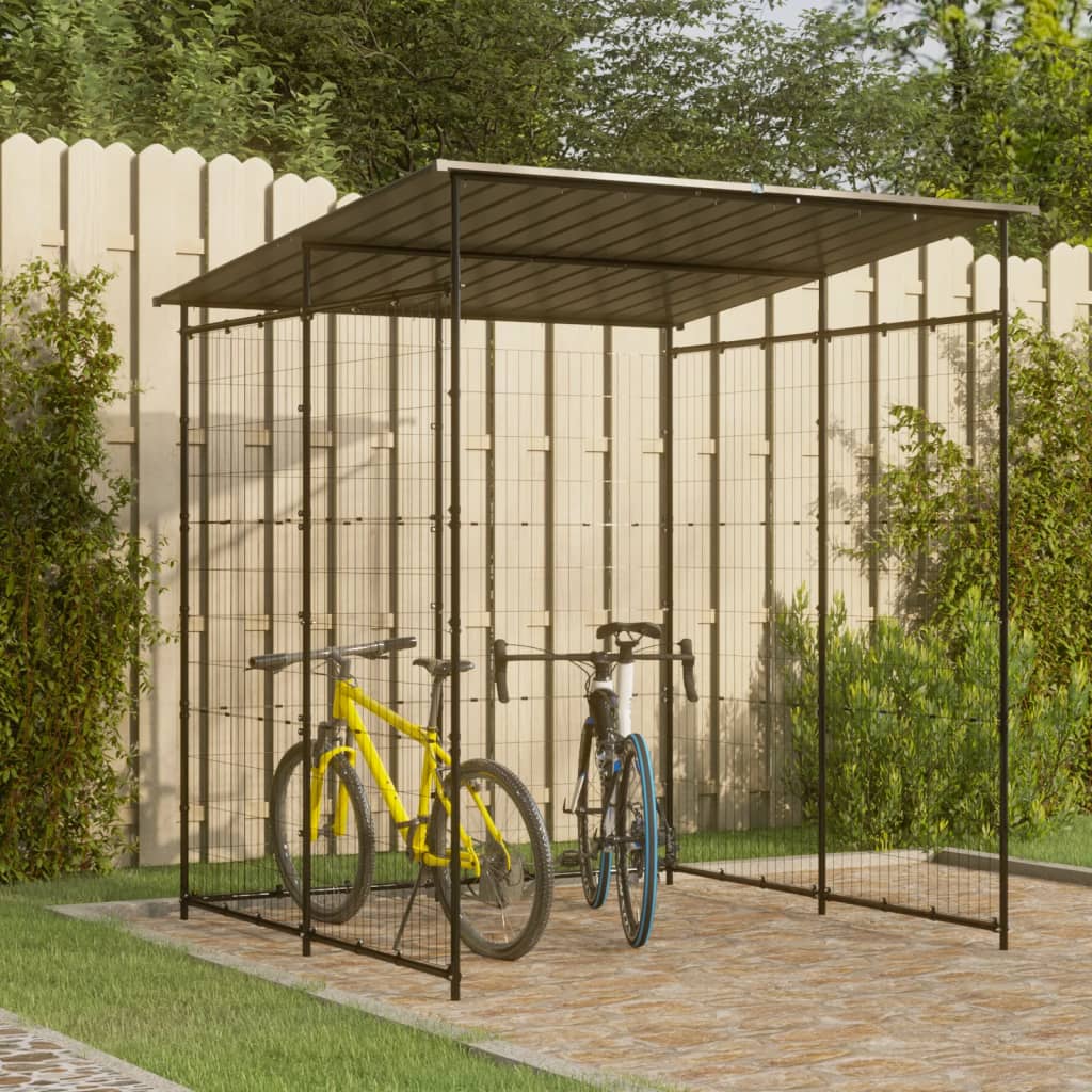 Berkfield Bicycle Shed 190x190x222 cm Steel Black