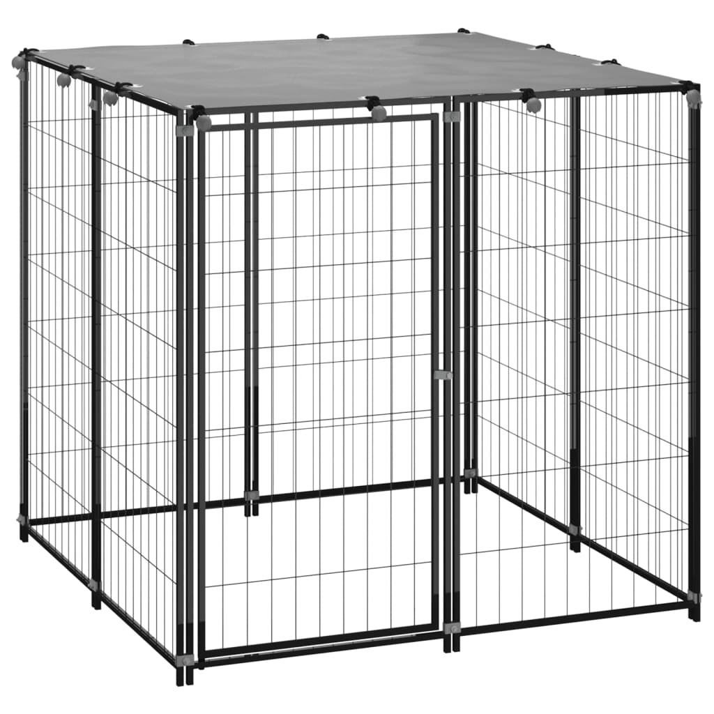 Berkfield Dog Kennel Black 110x110x110 cm Steel – Berkfield Home