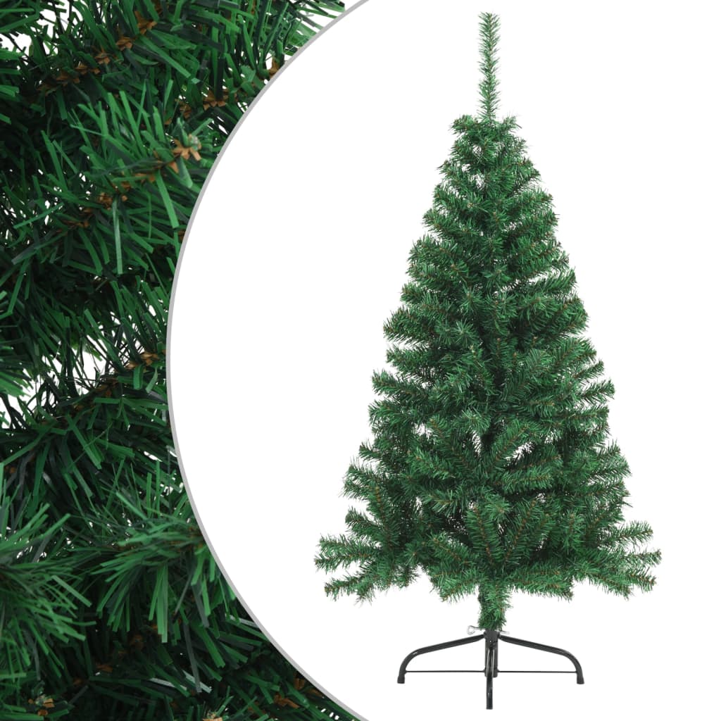 Berkfield Artificial Half Christmas Tree with Stand Green 120 cm PVC