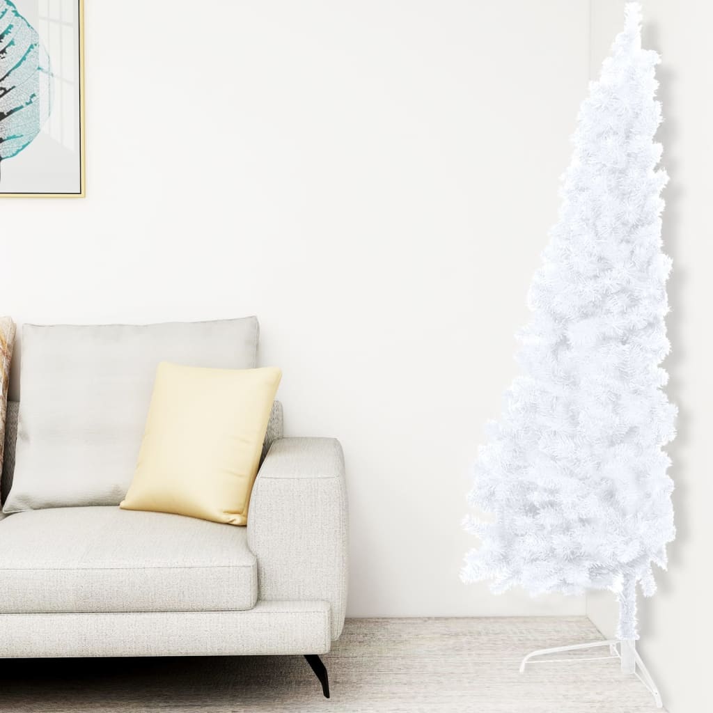 Berkfield Artificial Half Christmas Tree with Stand White 180 cm PVC