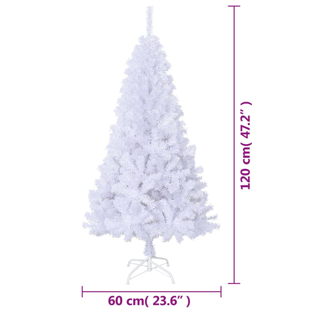 Berkfield Artificial Christmas Tree with Thick Branches White 120 cm PVC