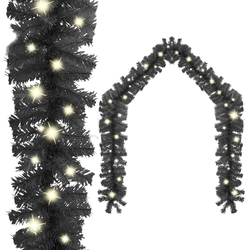 Berkfield Christmas Garland with LED Lights 20 m Black