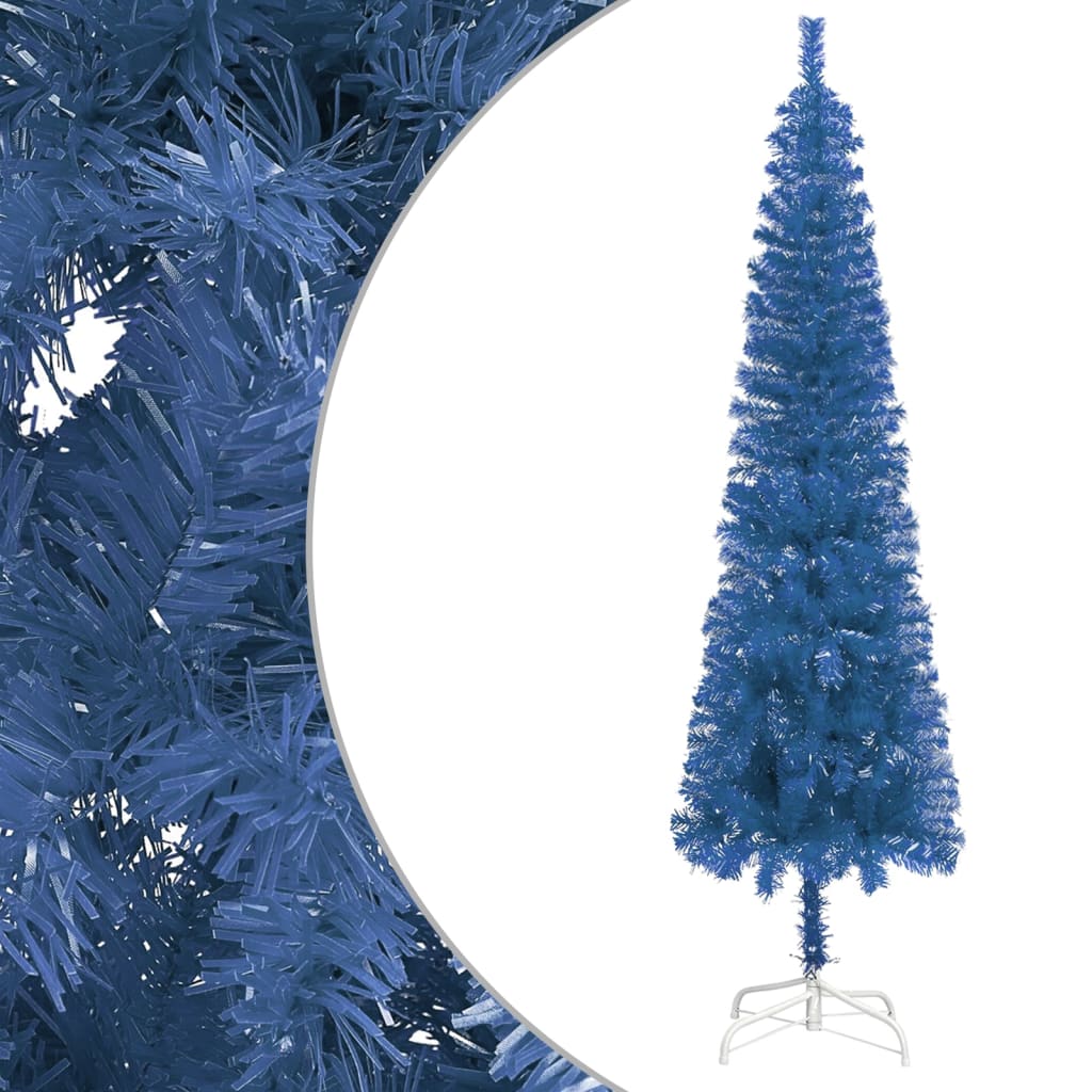 Berkfield Slim Christmas Tree Blue 240 cm