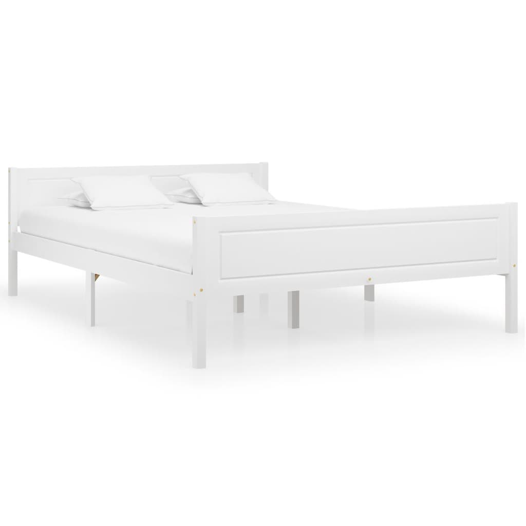 Berkfield Bed Frame Solid Pinewood White 120x200 cm