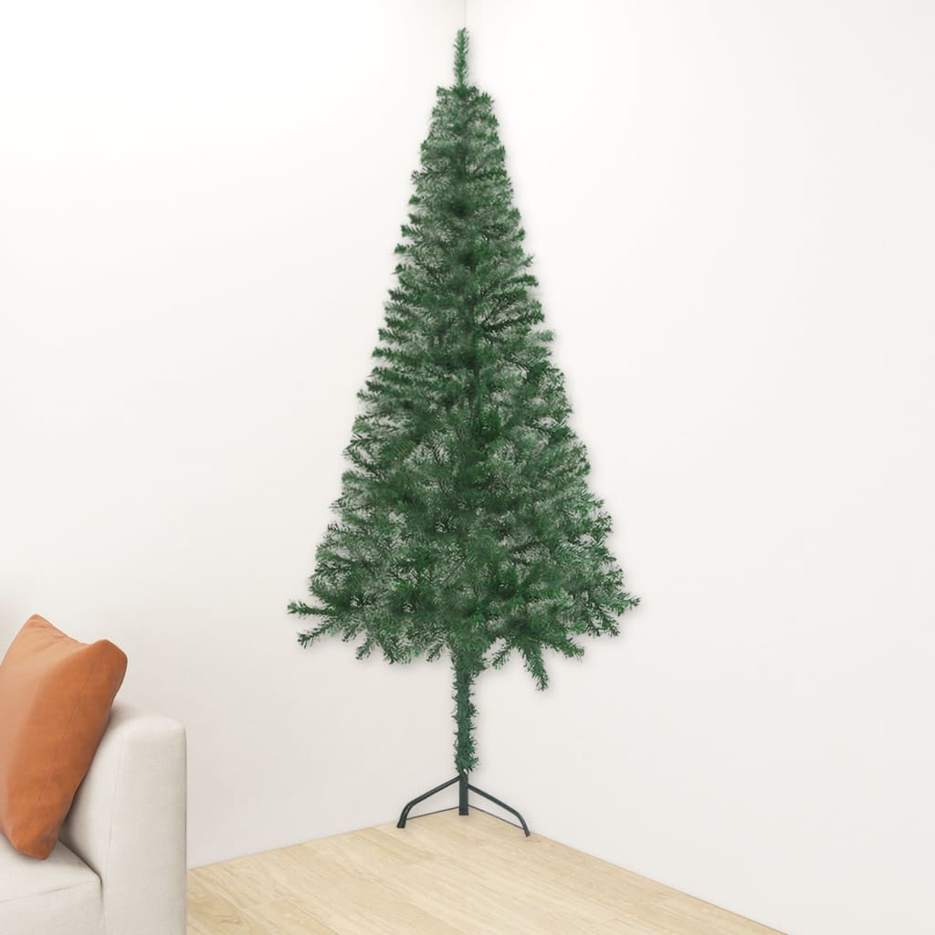 Berkfield Corner Artificial Christmas Tree Green 240 cm PVC