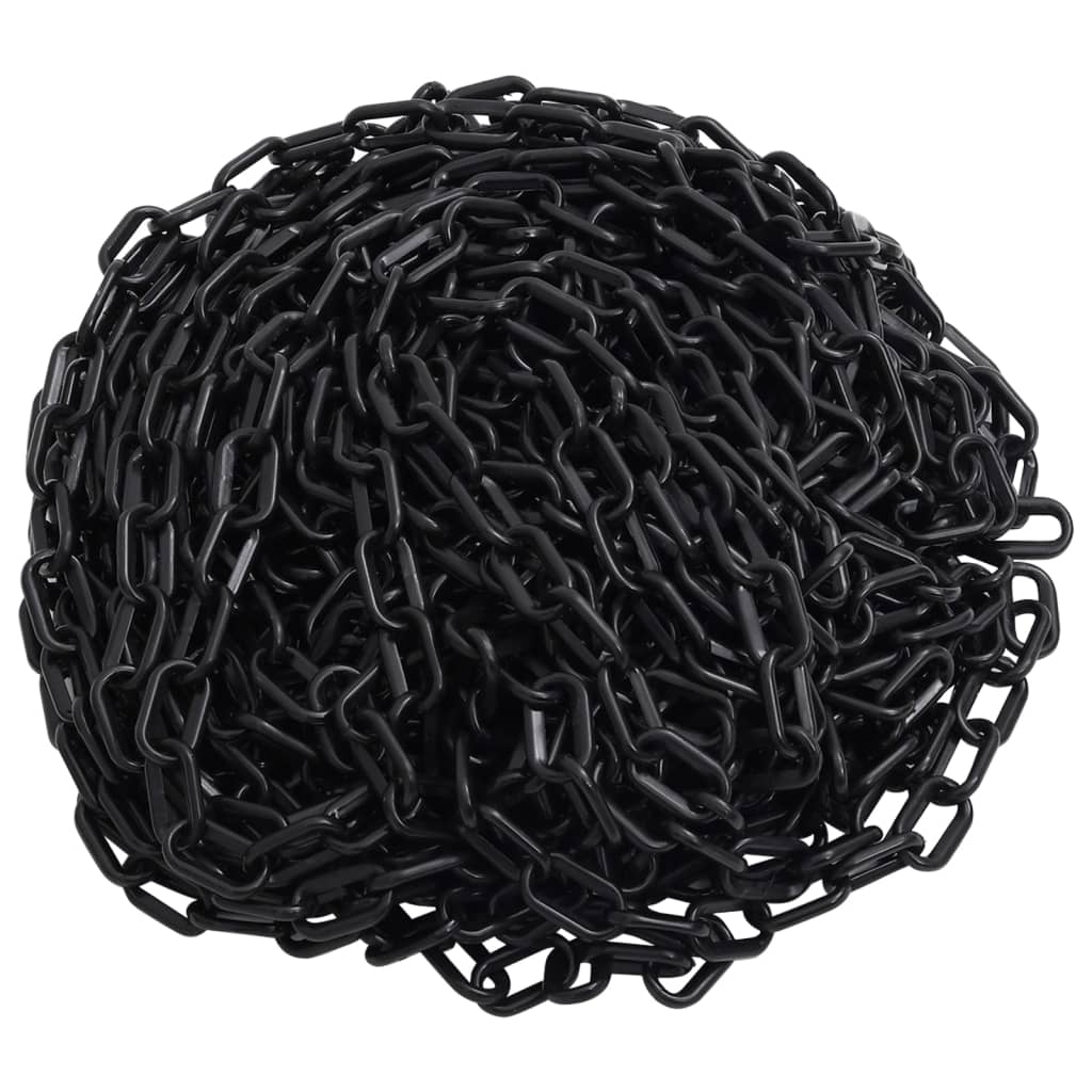 Berkfield Warning Chain Black 100 m �_�”�_6 mm Plastic