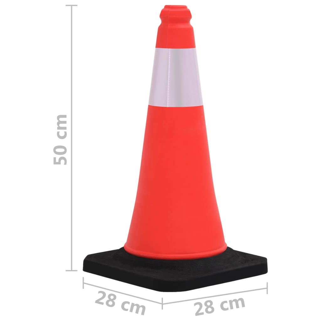 Berkfield Reflective Traffic Cones with Heavy Bases 10 pcs 50 cm