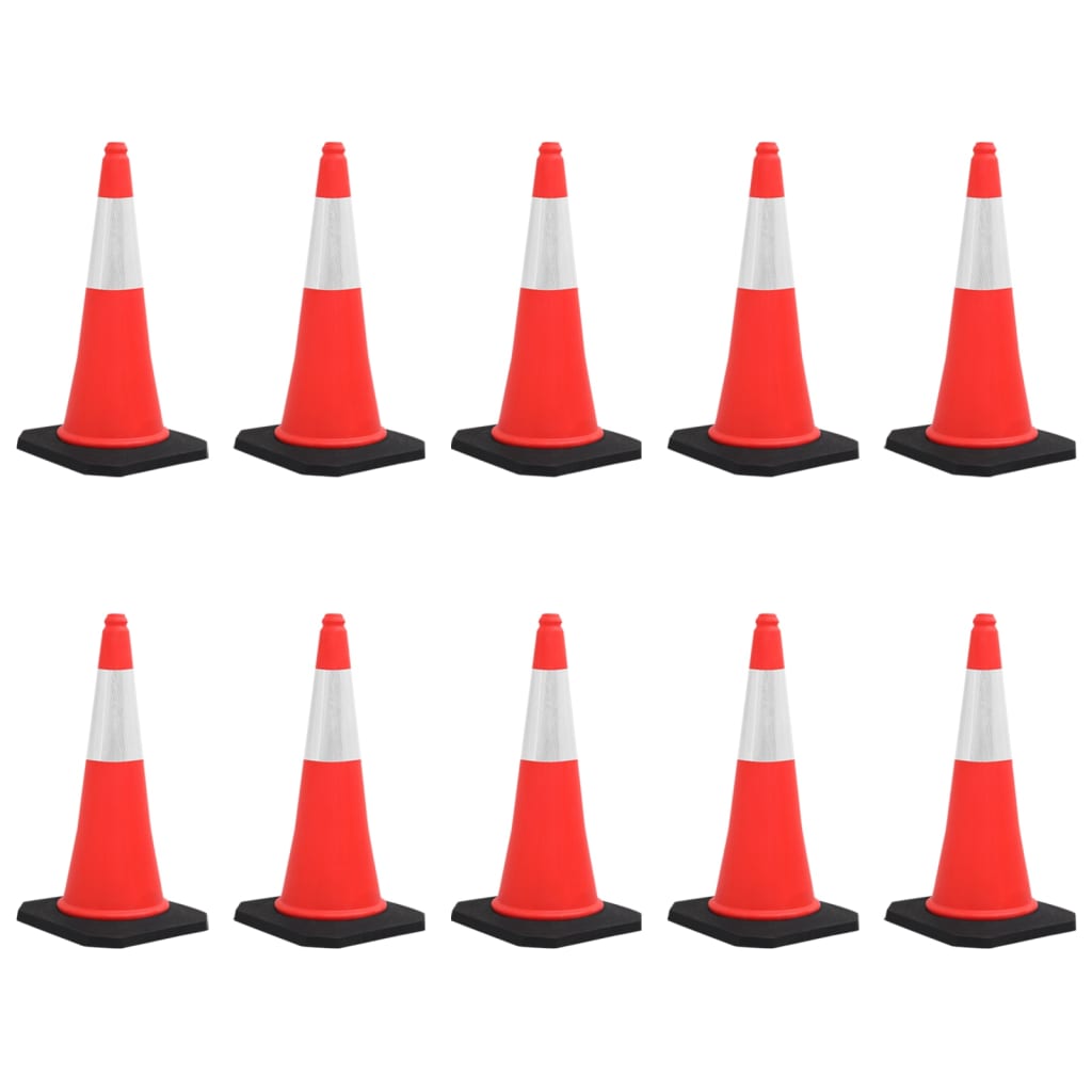 Berkfield Reflective Traffic Cones with Heavy Bases 10 pcs 75 cm