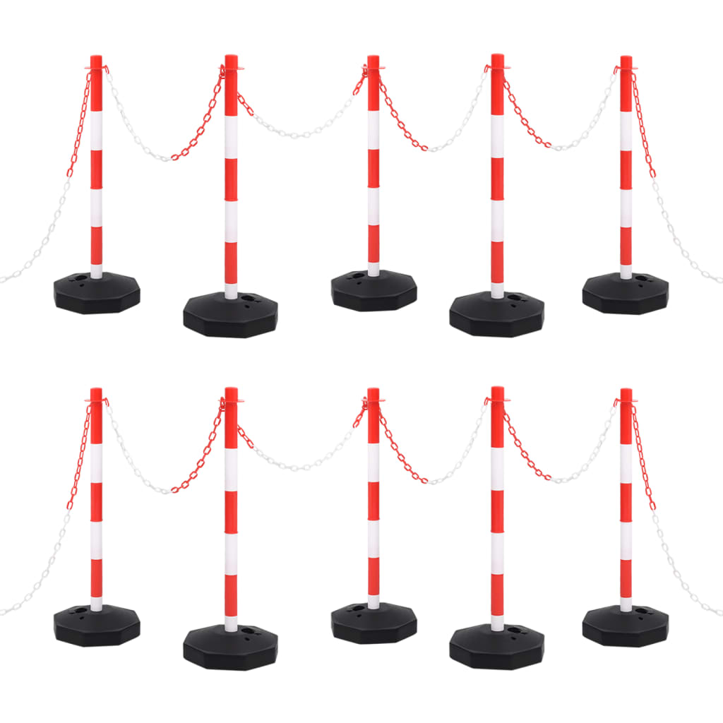 Berkfield Chain Post Set with 10 m Plastic Chain