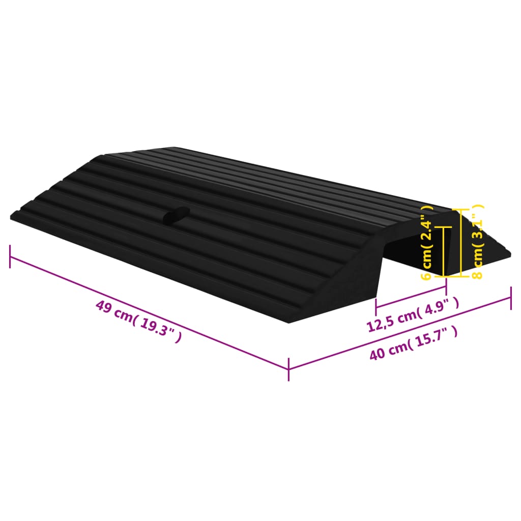 Berkfield Bridge Threshold Ramps 3 pcs 49x40x8 cm Rubber
