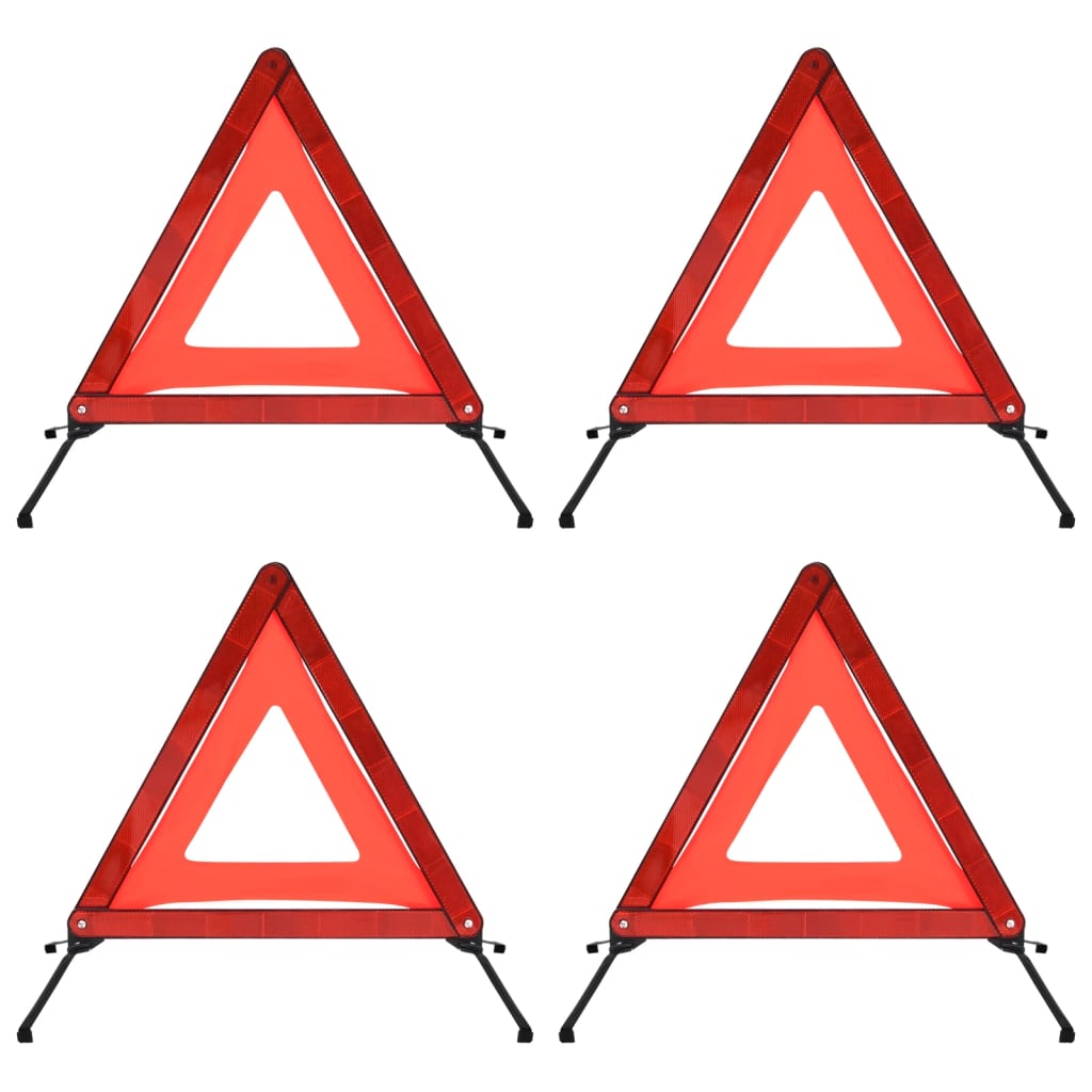 Berkfield Traffic Warning Triangles 4 pcs Red 56.5x36.5x44.5cm