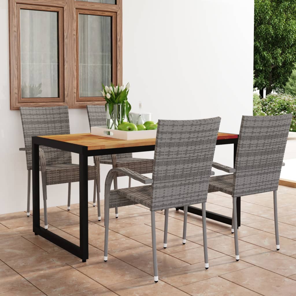 Berkfield 5 Piece Garden Dining Set Grey