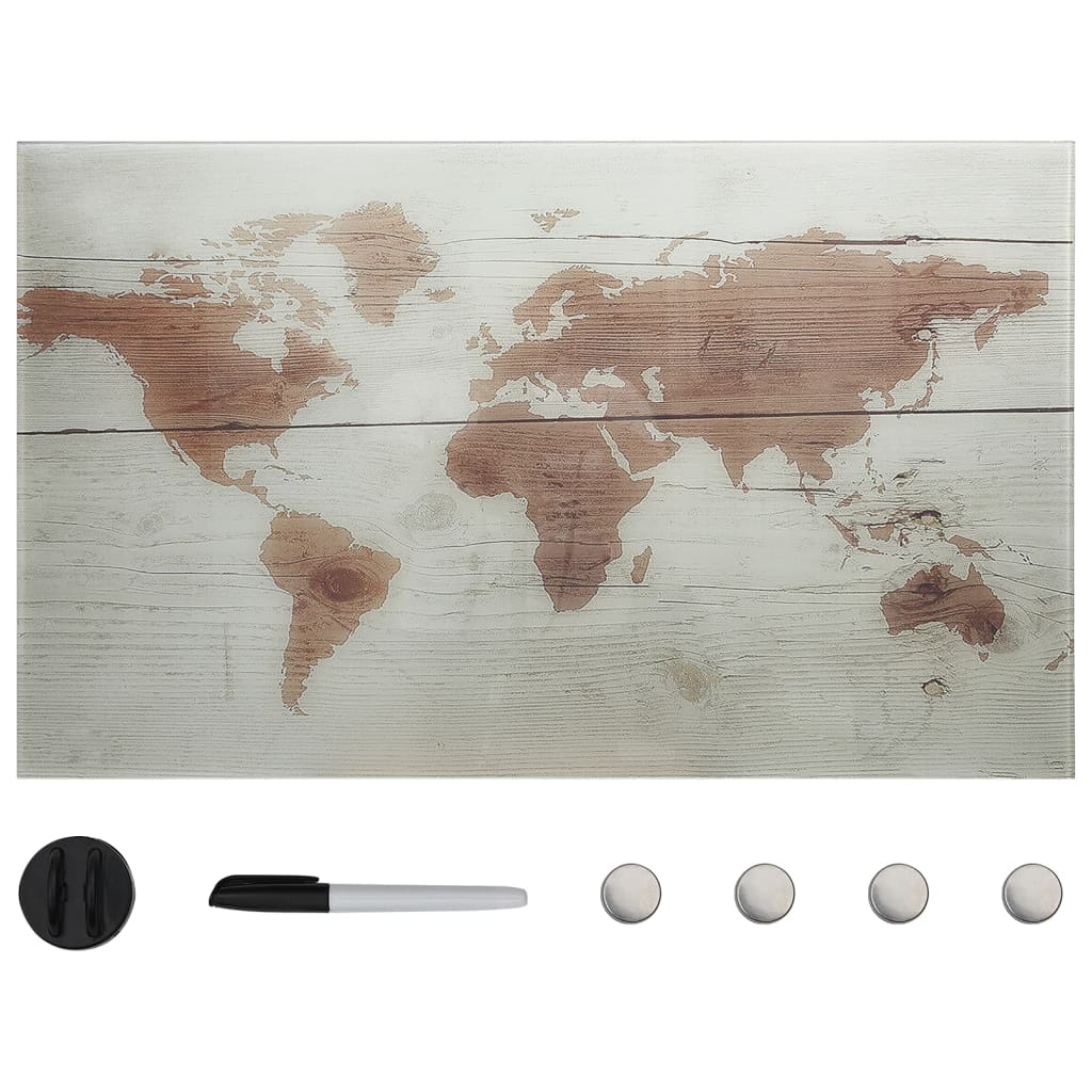 Berkfield Wall Mounted Magnetic Board Glass 100x60 cm