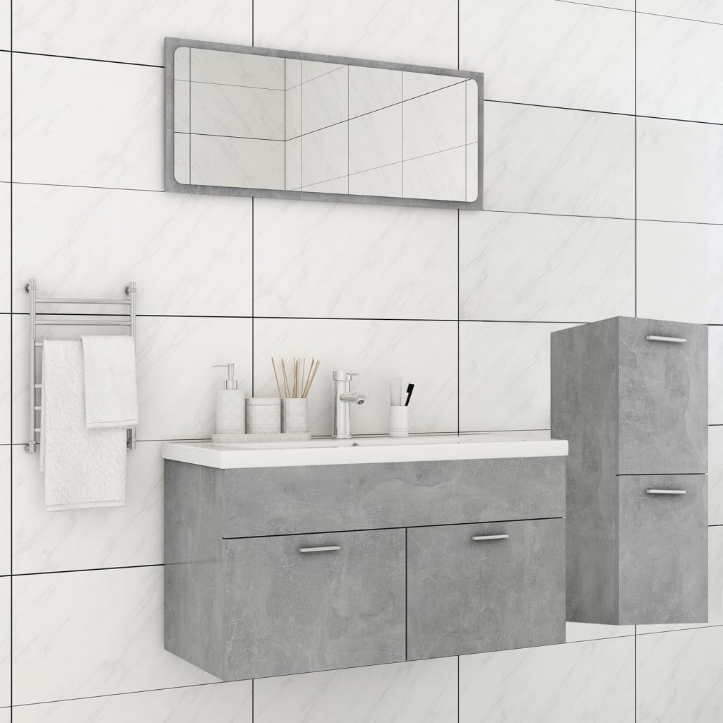 Berkfield Bathroom Furniture Set Concrete Grey Engineered Wood