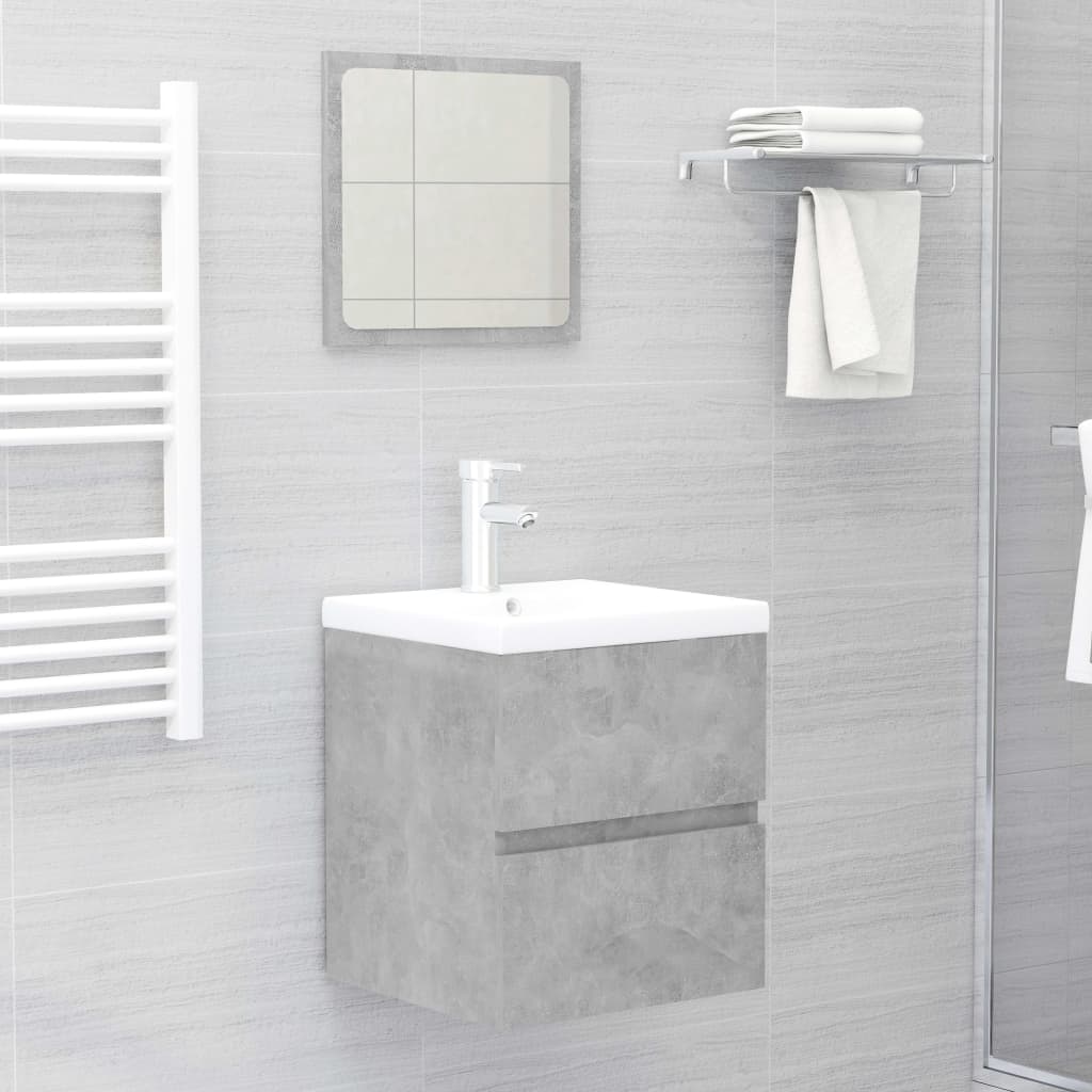 Berkfield Bathroom Furniture Set Concrete Grey Engineered Wood