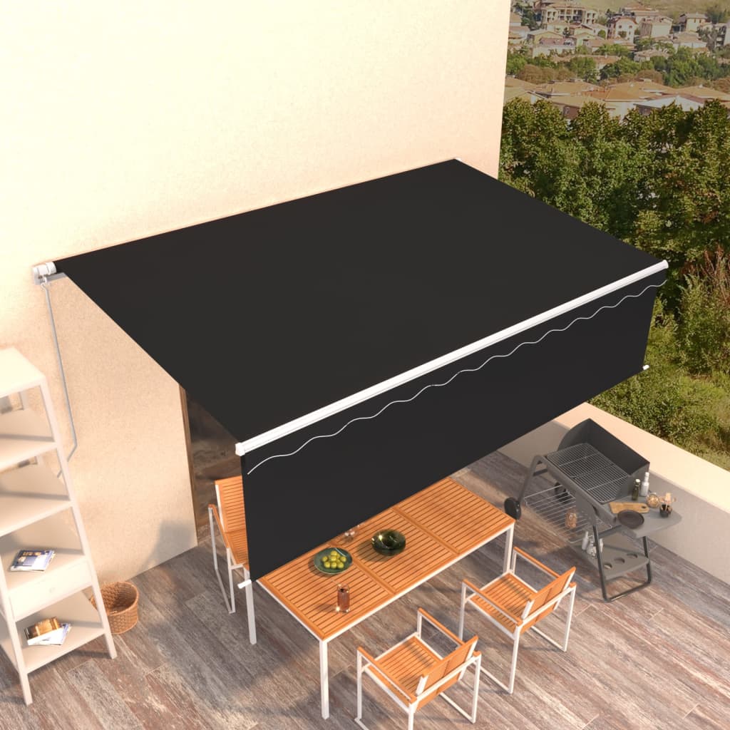 Berkfield Manual Retractable Awning with Blind 5x3m Anthracite
