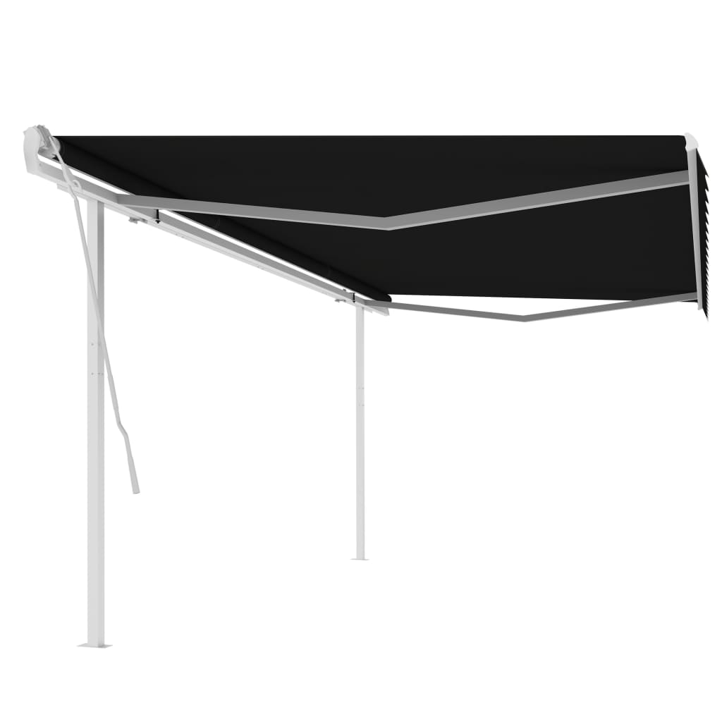 Berkfield Manual Retractable Awning with Posts 5x3 m Anthracite