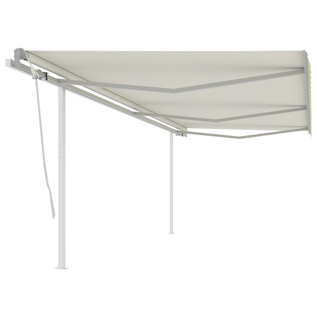 Berkfield Manual Retractable Awning with Posts 6x3.5 m Cream