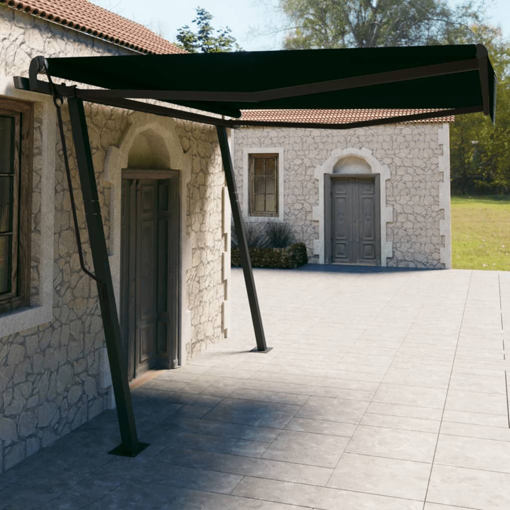 Berkfield Manual Retractable Awning with Posts 4x3 m Anthracite