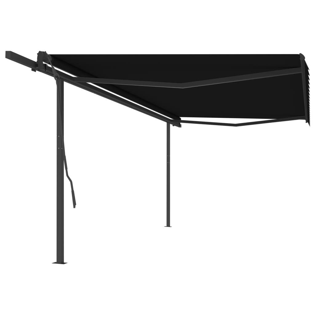Berkfield Manual Retractable Awning with Posts 5x3.5 m Anthracite