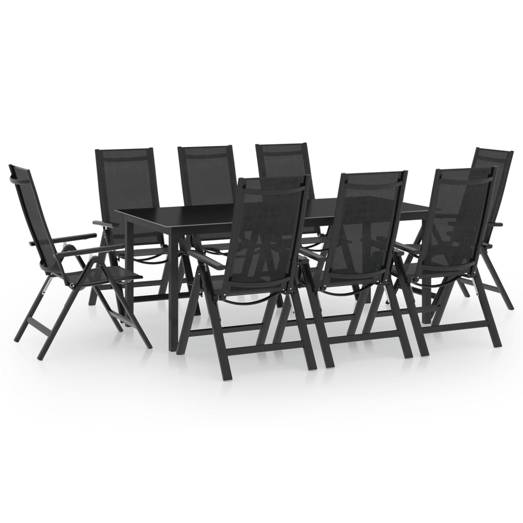 Berkfield 9 Piece Garden Dining Set Aluminium Anthracite