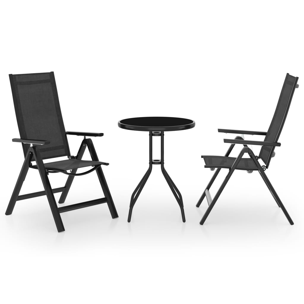 Berkfield 3 Piece Bistro Set Black and Anthracite