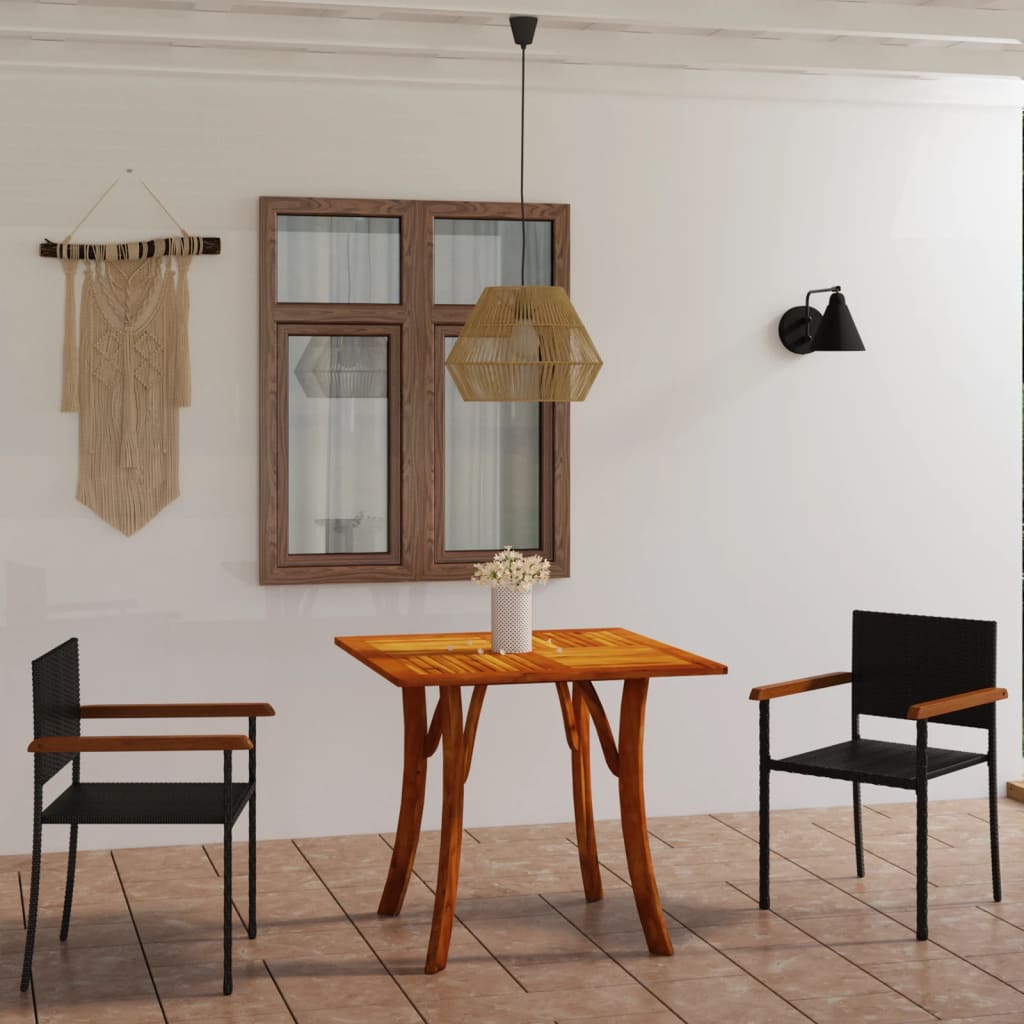 Berkfield 3 Piece Garden Dining Set Black