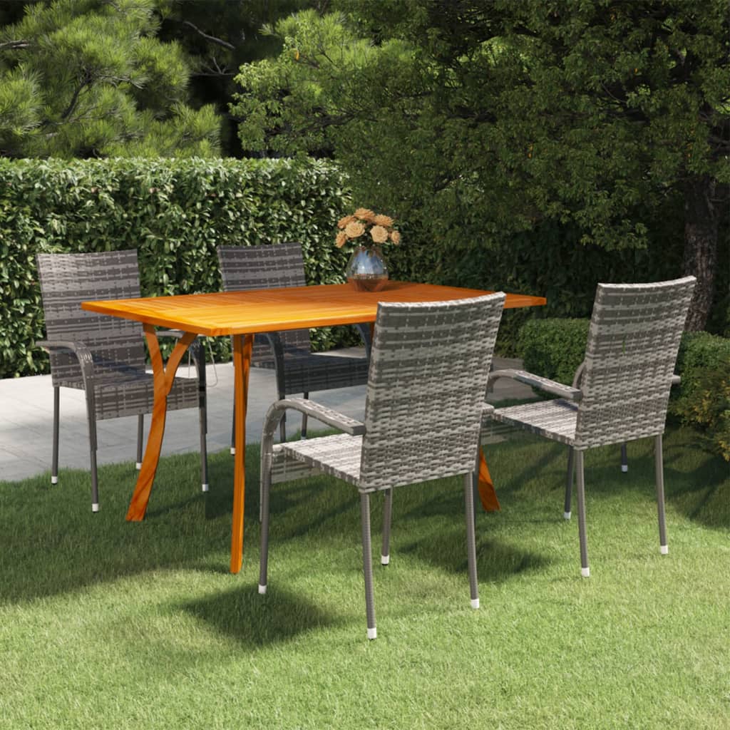 Berkfield 5 Piece Garden Dining Set Grey